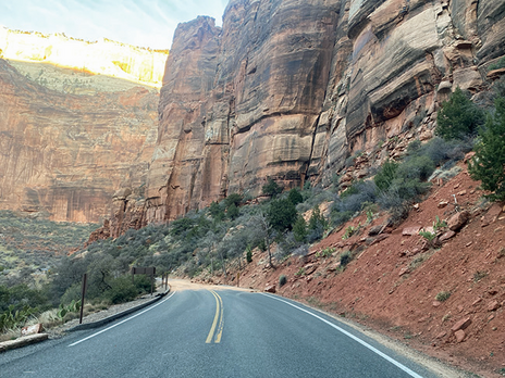 Rockfall near Big Bend on Zion Canyon Scenic Drive