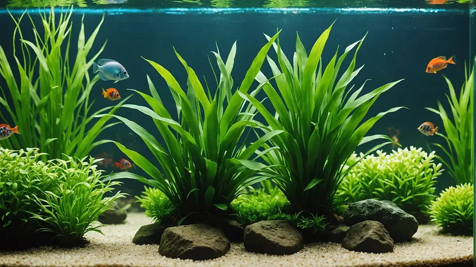 Close-up view of aquatic plants in aquarium