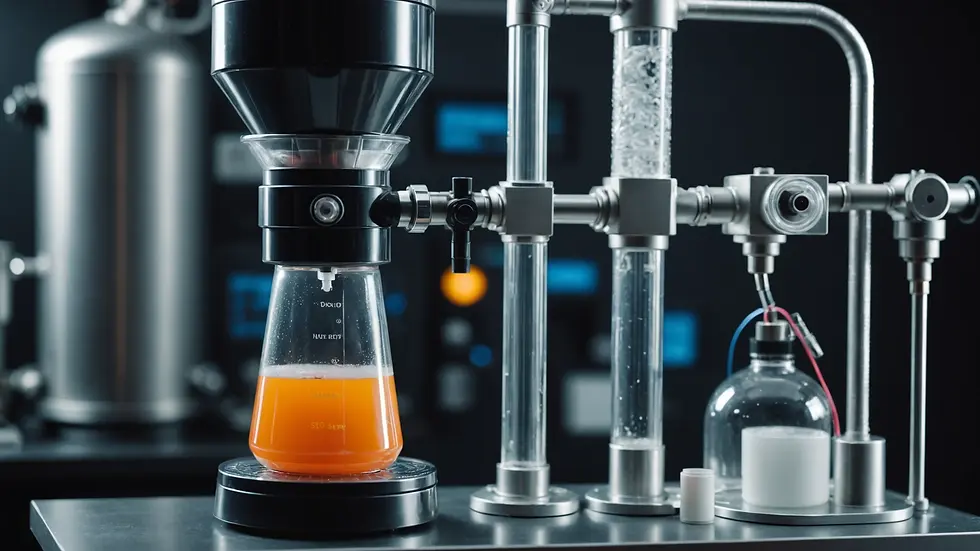 Close-up view of a protein skimmer in operation