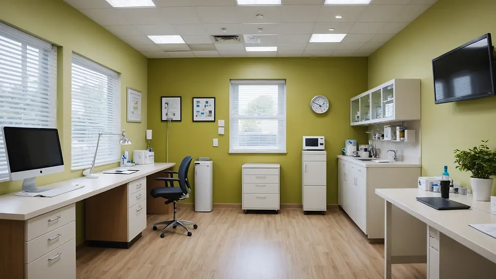 Eye-level view of a veterinary consultation room