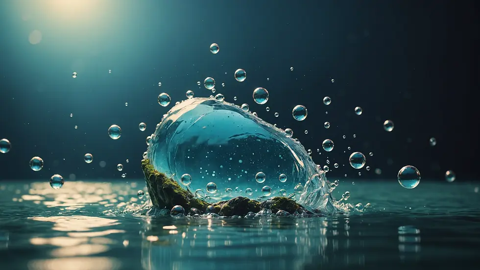 Close-up view of an air stone submerged in water, producing bubbles