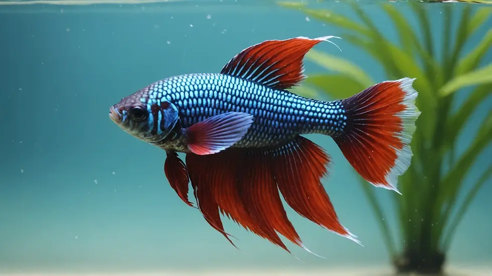 Close-up of a Betta fish swimming gracefully