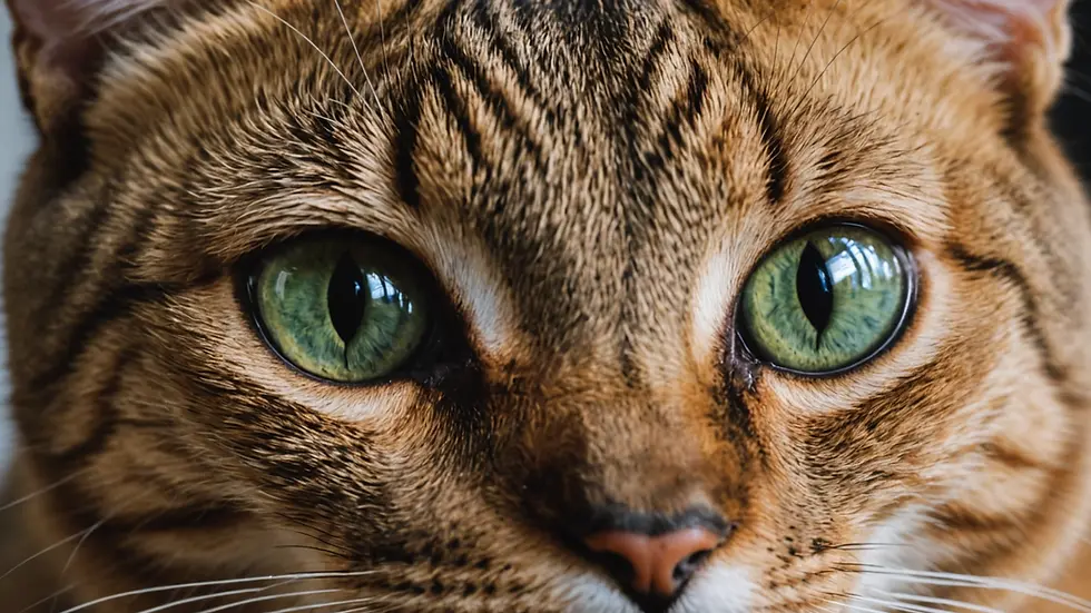 Close-up view of a cat's eye showing signs of irritation