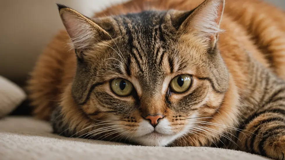 Close-up of a relaxed cat purring softly