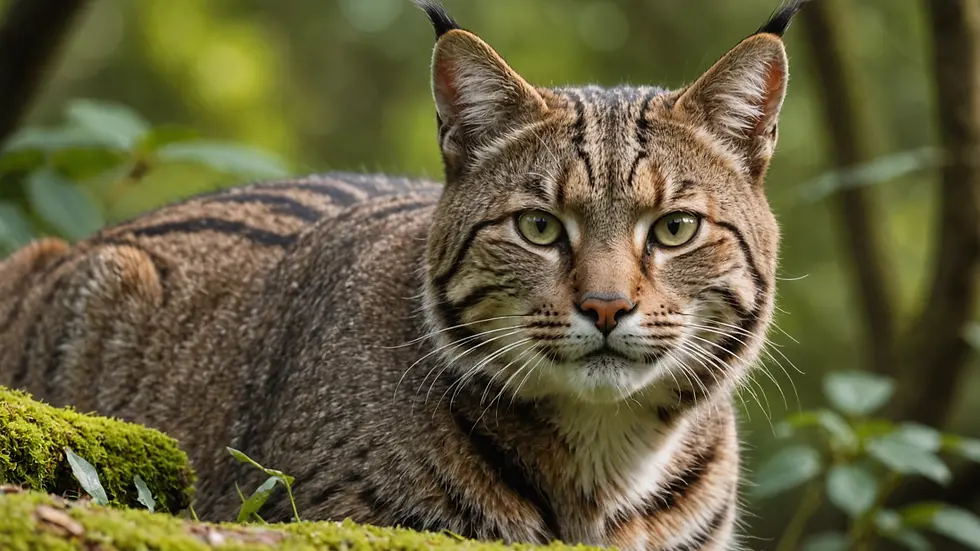 Close-up view of a wildcat in natural habitat