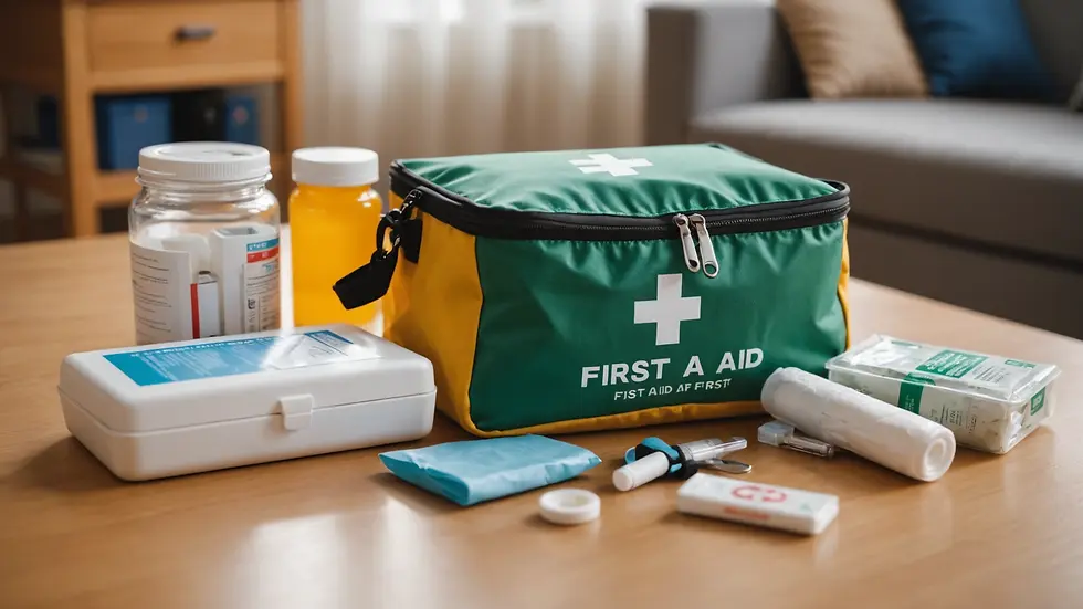Eye level view of a pet first aid kit