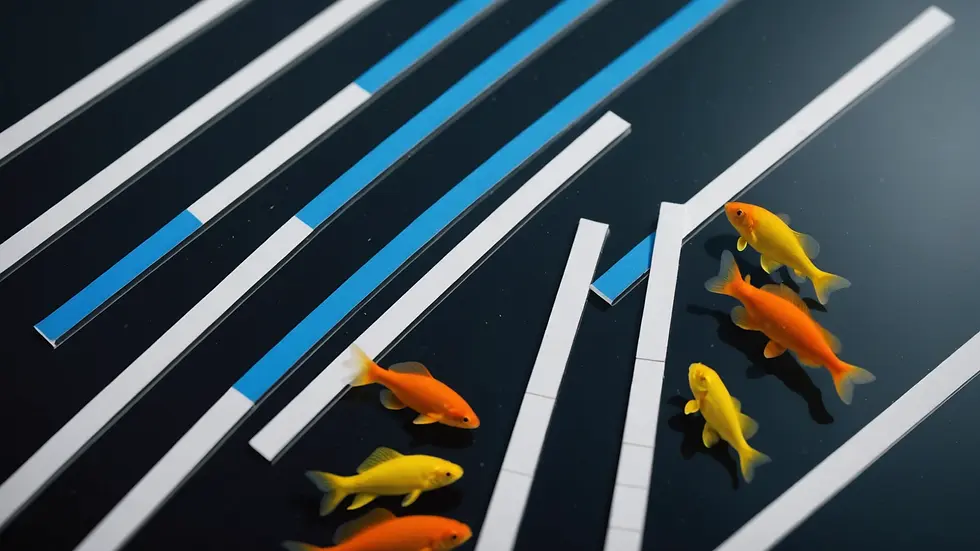 High angle view of aquarium test strips on clean surface