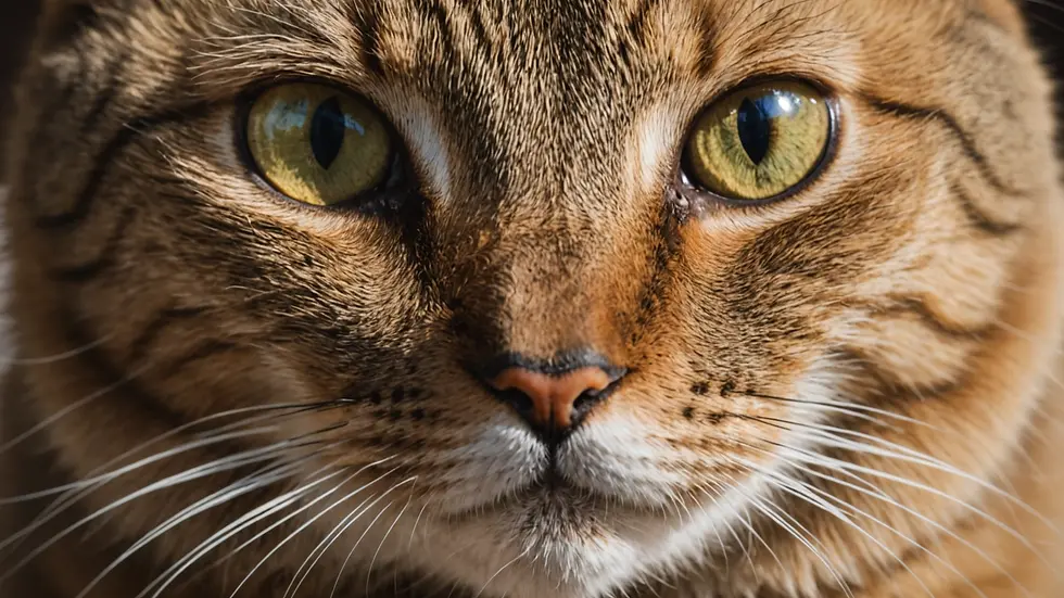 Close-up view of a cat's whiskers capturing texture and detail