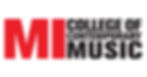 MI logo with bold red M and black College of Contemporary Music text on a white background