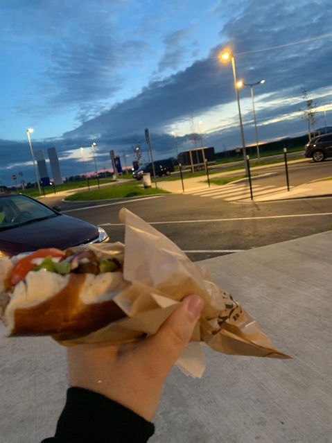 sandwich at a parking space in france