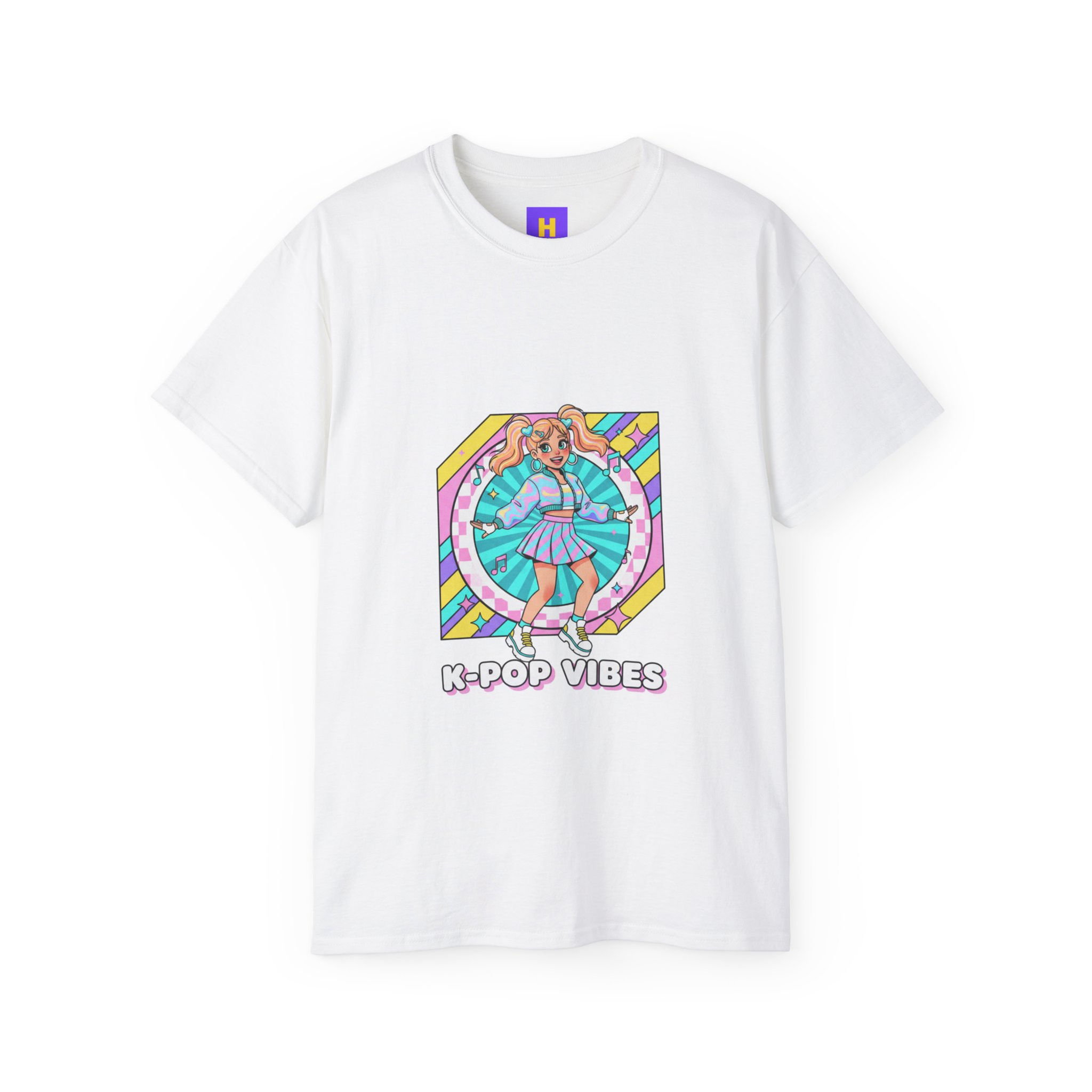 K-Pop Vibes Graphic Tee — Cute Pastel Idol Illustration T-Shirt 1