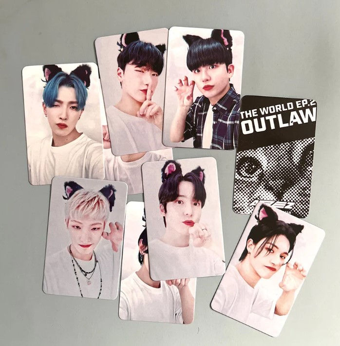 ATEEZ ソンファ outlaw 猫耳 セットmakestar ATEEZ THE WORLD EP.2 OUTLAW - CATS MAKESTAR 2 Lomo Cards Set