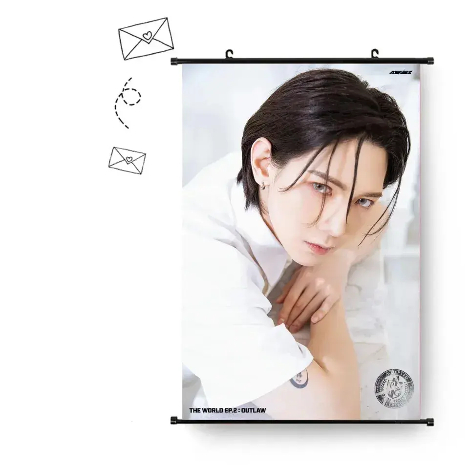 Thumbnail: ATEEZ Outlaw Photo Tapestry Fabric Poster Hanging Pictures Wall Art