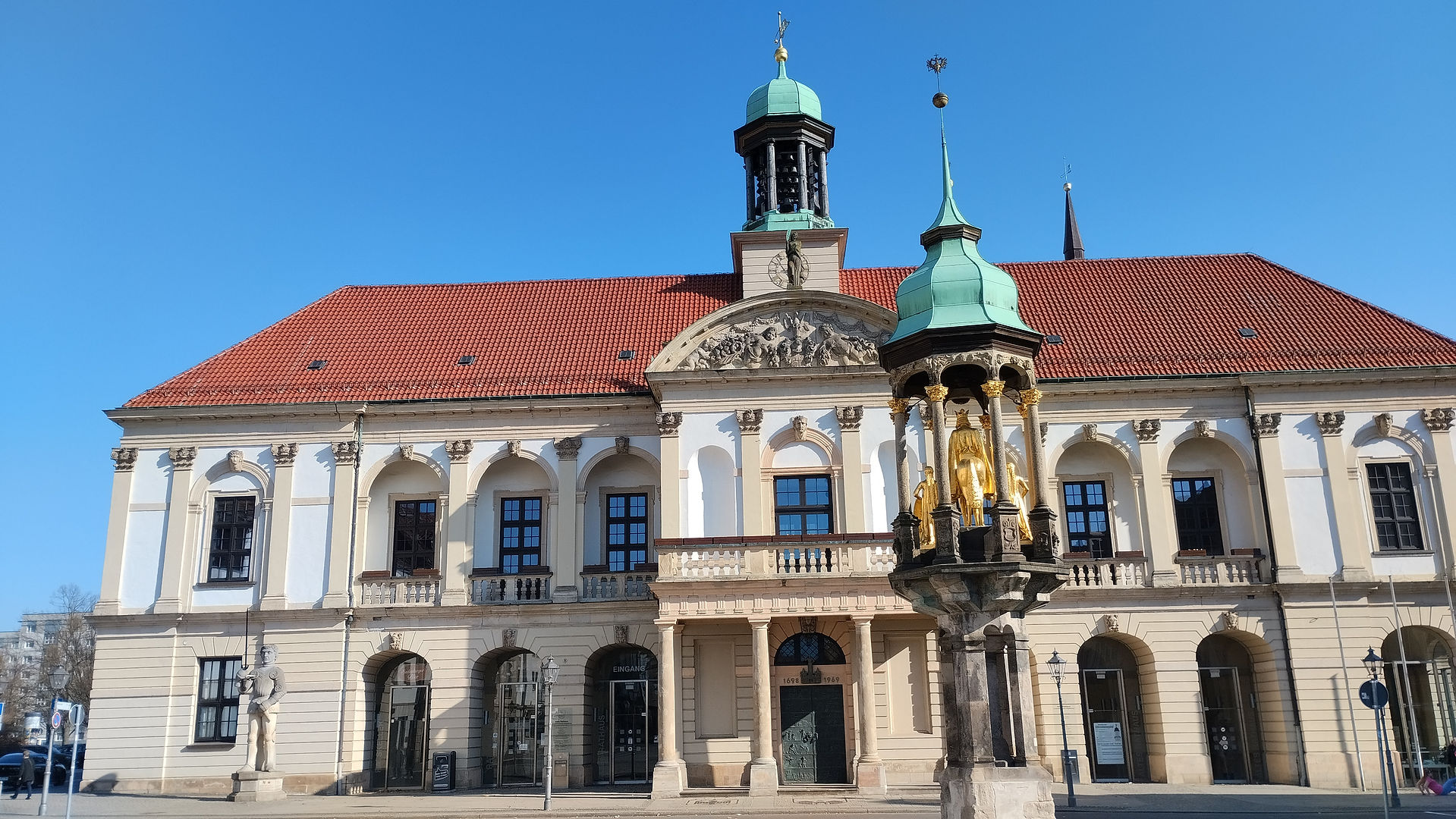 Auf Luther's Spuren in Mitteldeutschland. Magdeburg- Alter Markt mit Otto der Große
