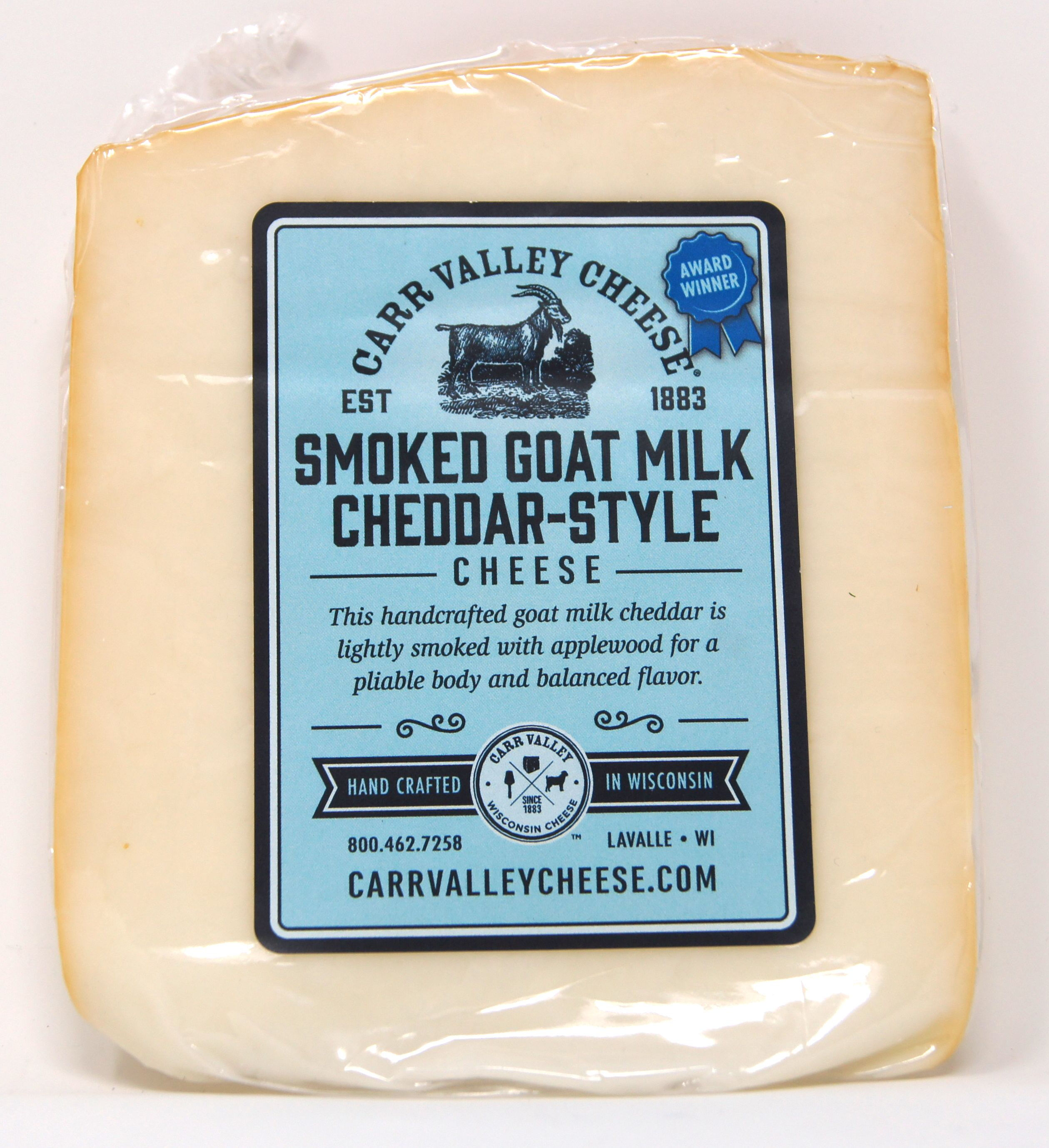 SMOKED GOAT MILK CHEDDAR CARR VALLEY CHEESE