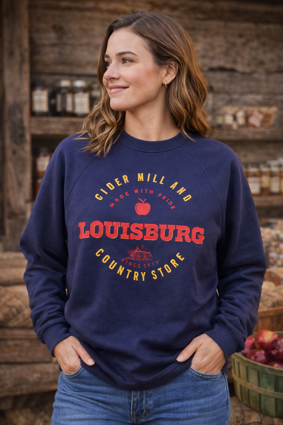 Thumbnail: Navy Blue Louisburg Cider Mill Sweatshirt