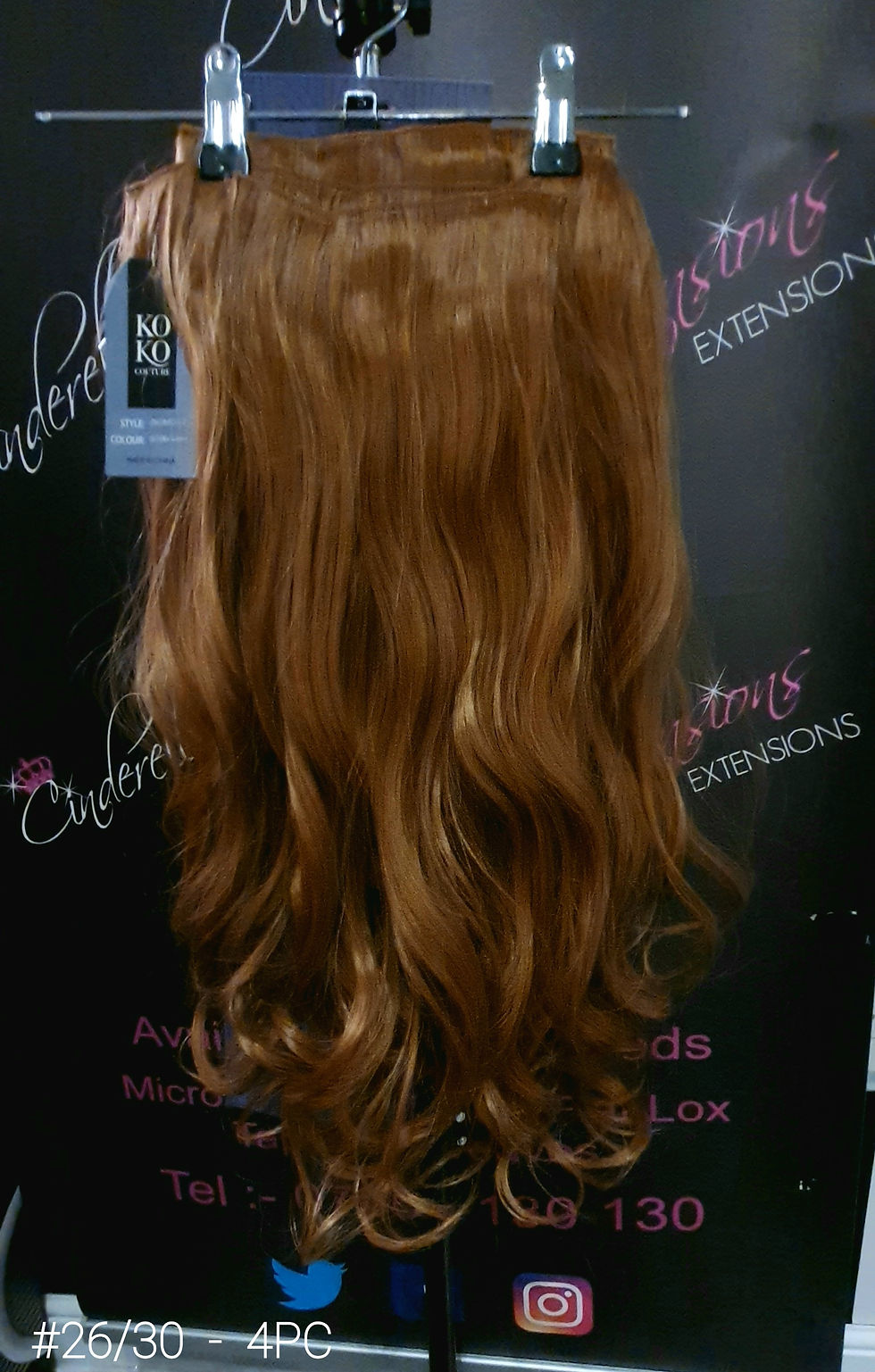 Therm Fibre Clip In Hair Extensions #26/30 Aurburn Mix