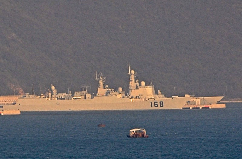 The missile destroyer Guangzhou docked at China’s Southern Fleet naval base at Yulin-East, Yalong Bay, Hainan Island. Photo by Victor Robert Lee.