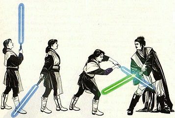Lightsaber stance demonstration