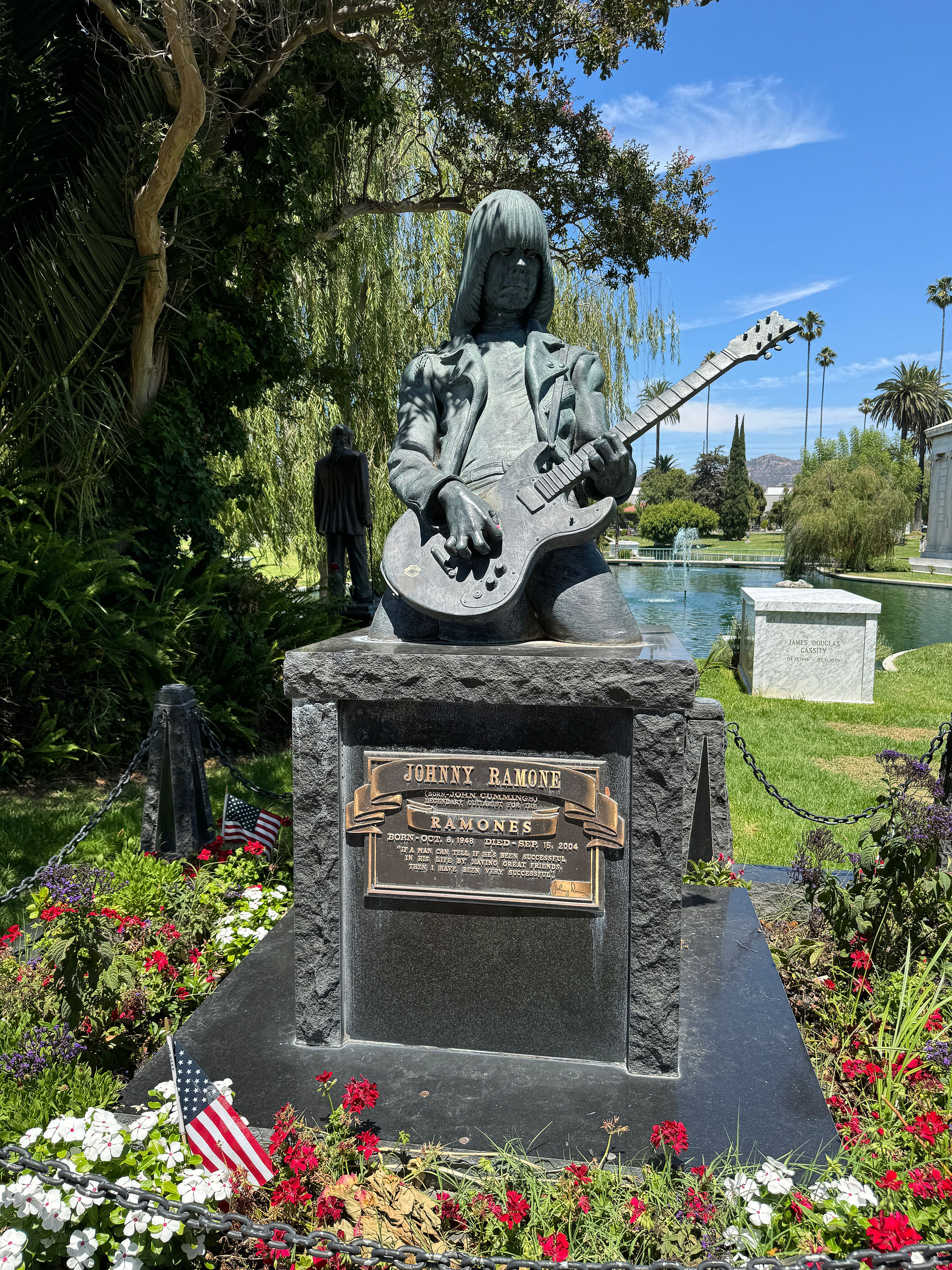 Johnny Ramone's gravesite at Hollywood Forever cemetery in California