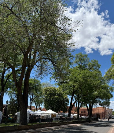 Outdoor artists market in downtown Santa Fe, New Mexico