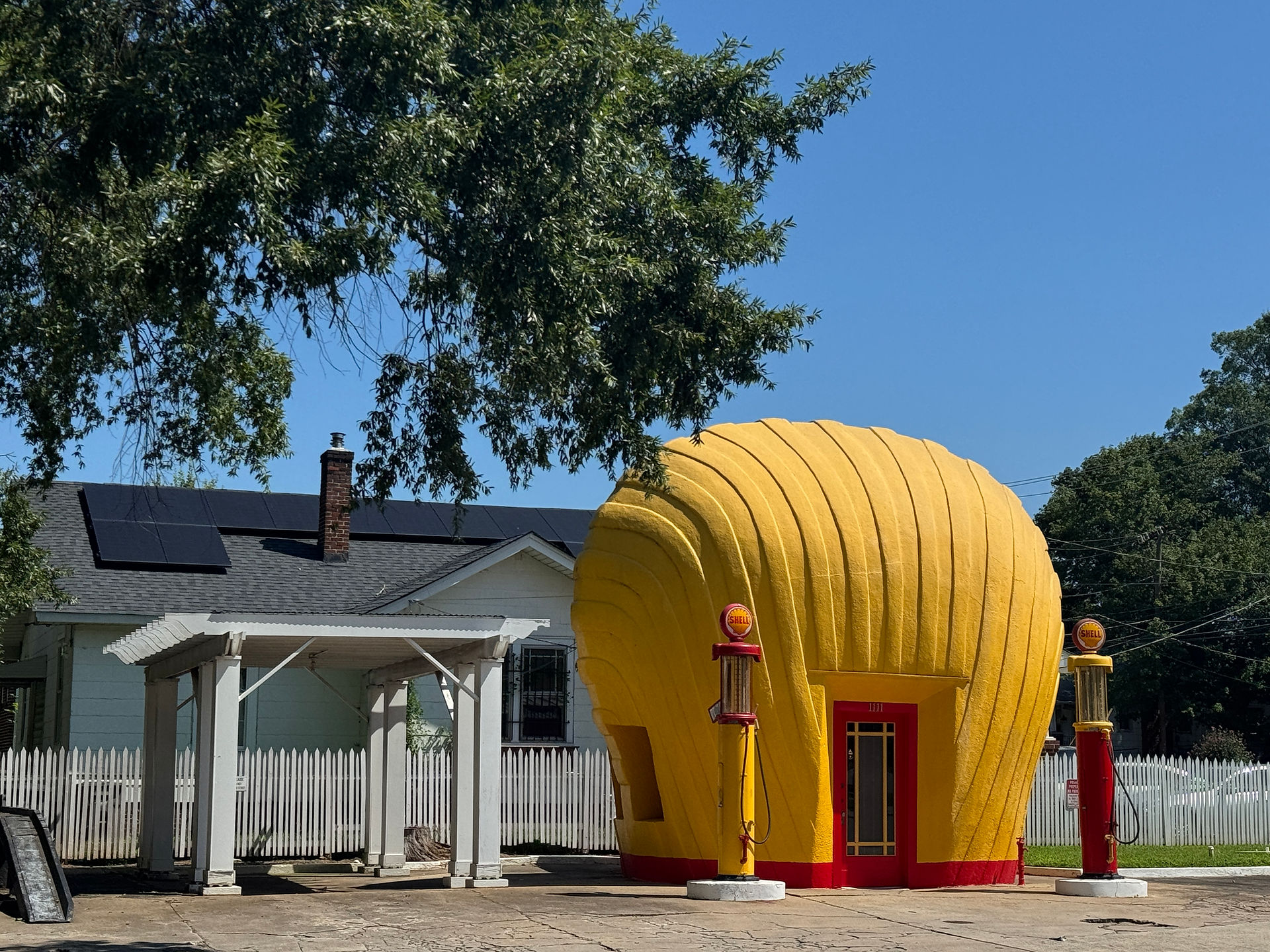Historic shell-shaped gas station in Winston-Salem, NC
