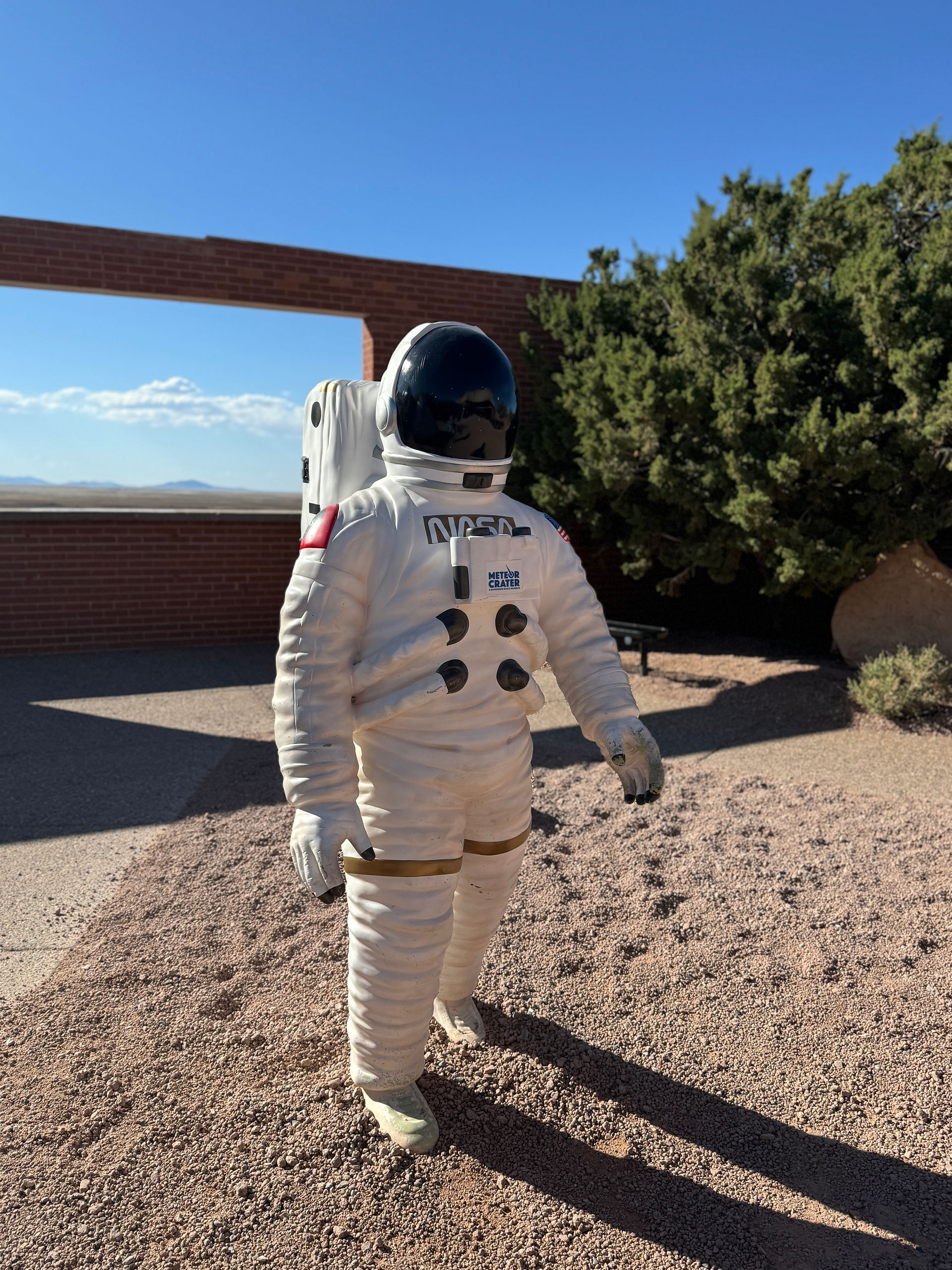 a model of a NASA astronaut at Meteor Crater and Barringer Space Centerin Arizona