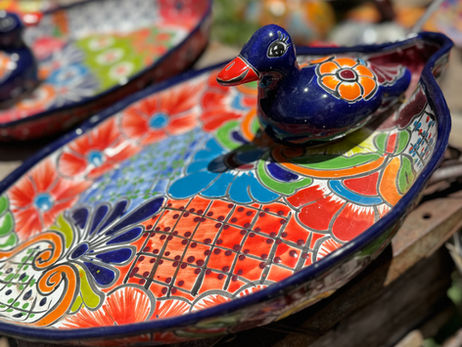 Ceramic bowl in an outdoor market in Santa Fe, New Mexico
