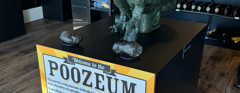 Dinosaur model inside the Posseum in Williams, Az,