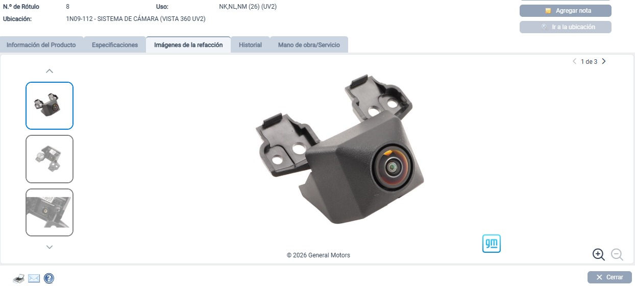 Camara frontal GM original para Blazer
