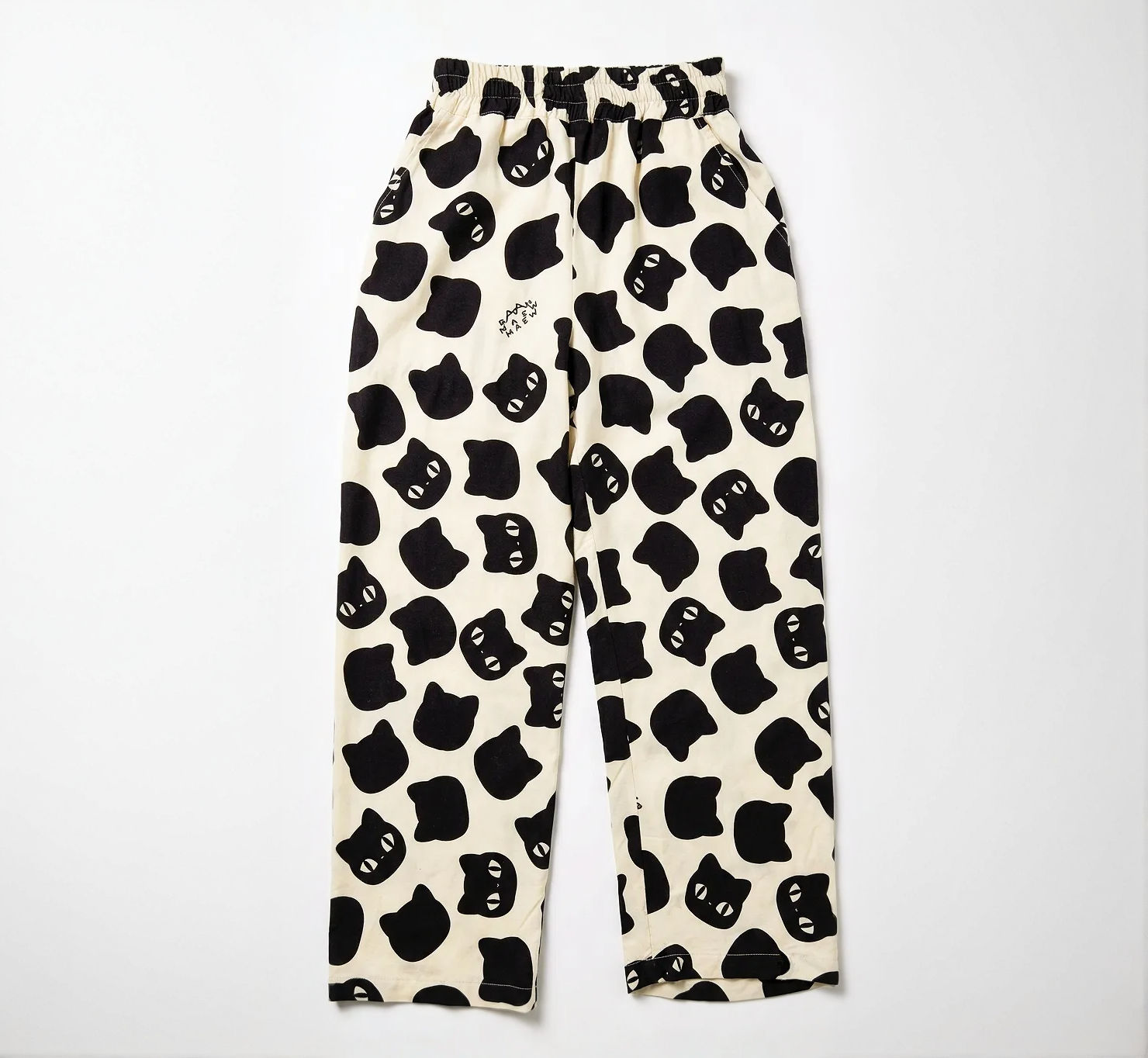 Polka Cat Pants - Black&Beige