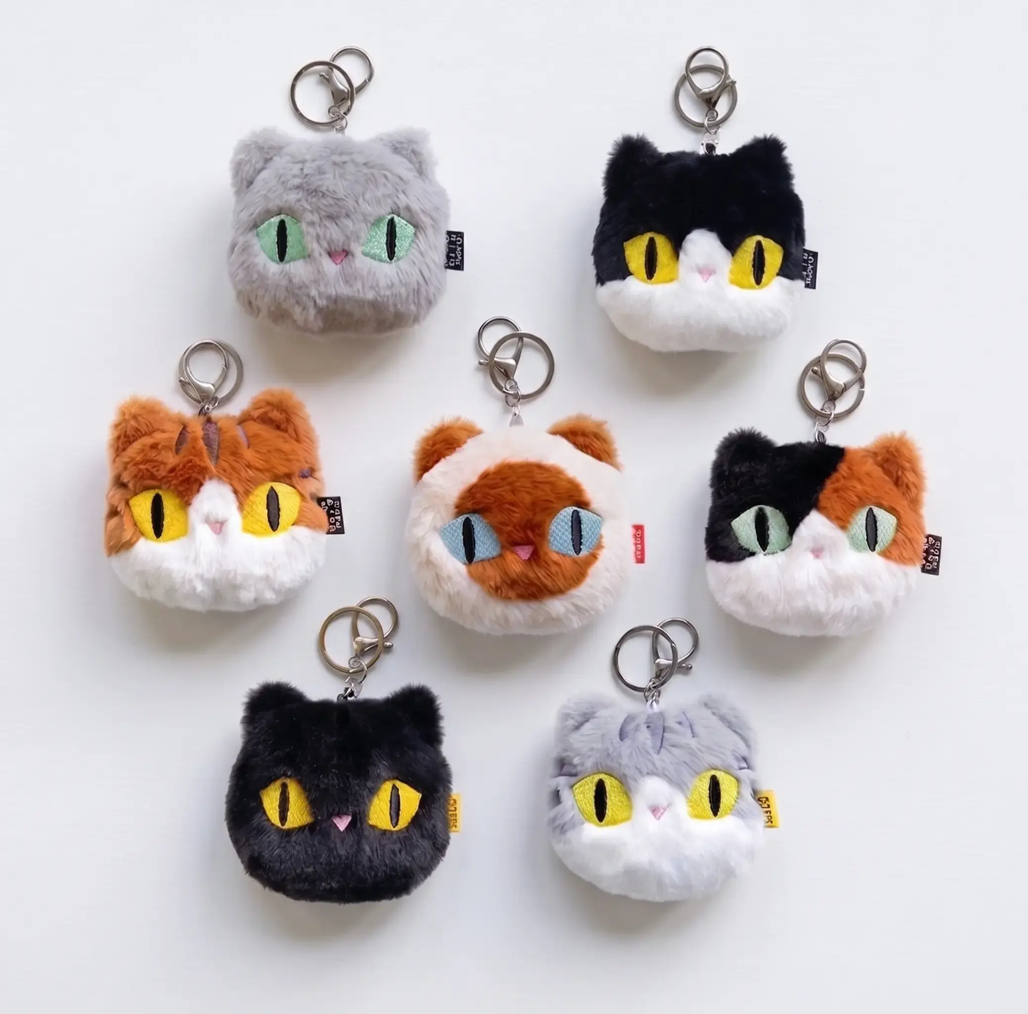 Furry Cat Keychains Collection