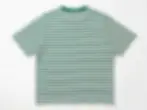 Hide&Seek Oversized T-Shirt -Siamese Cat in Green Stripe Pocket