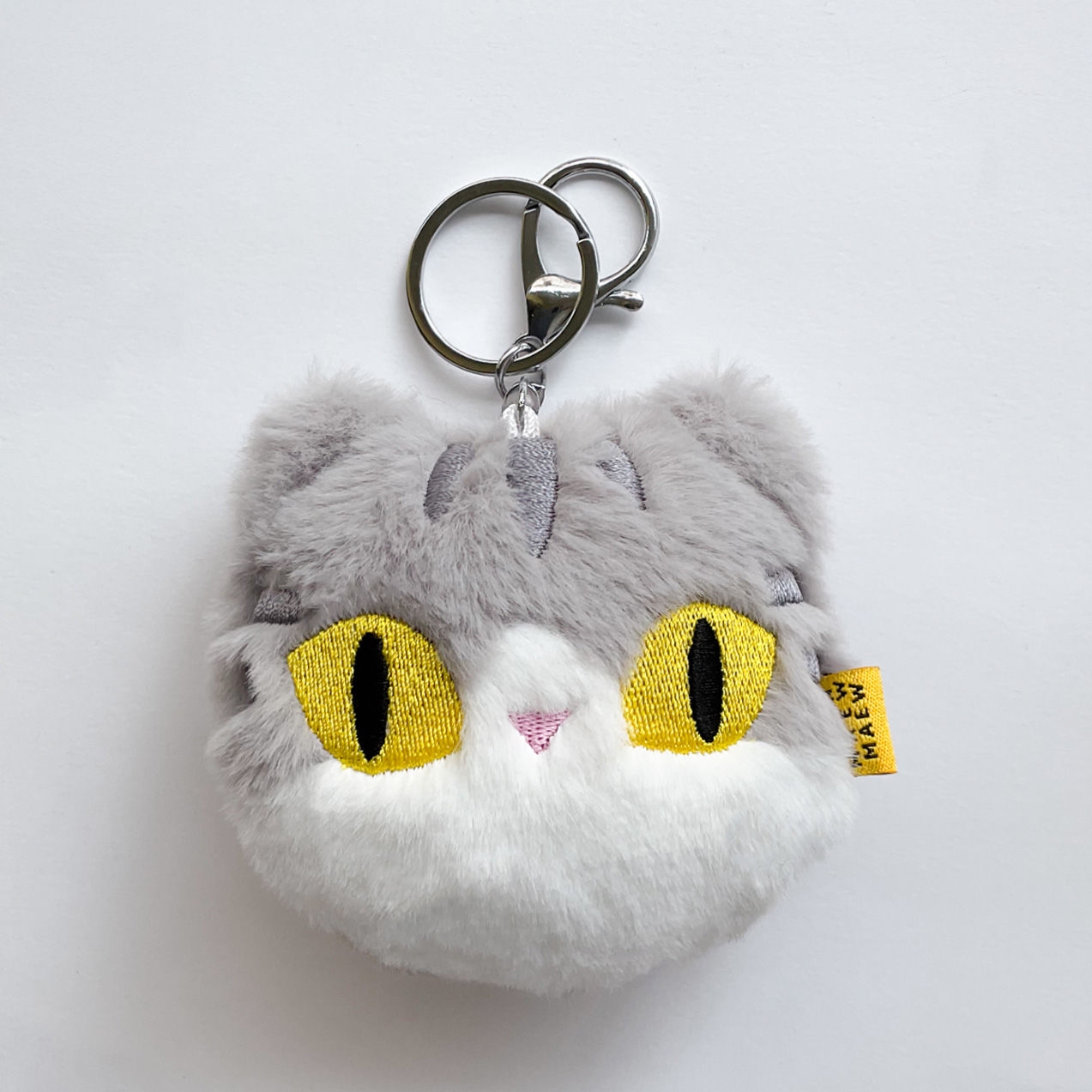 Furry Cat Keychains - Grey Tabby