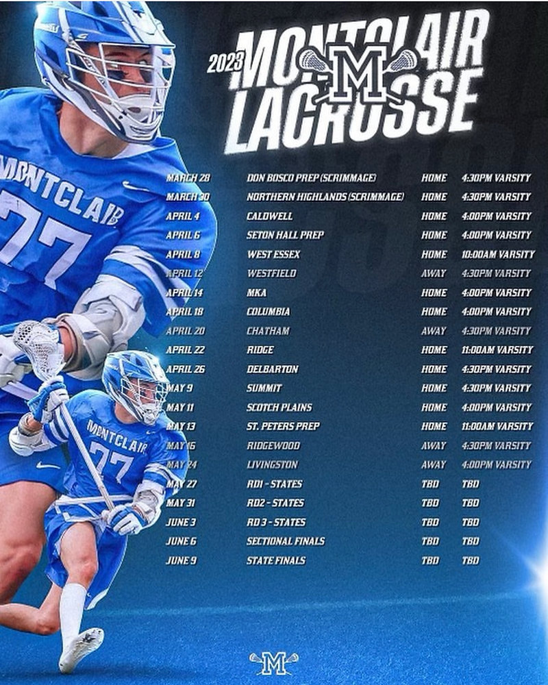 Montclair Varsity HS Lacrosse Game Schedule Launched