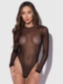 Chantal Mesh Long Sleeve & Crotchless Bodysuit