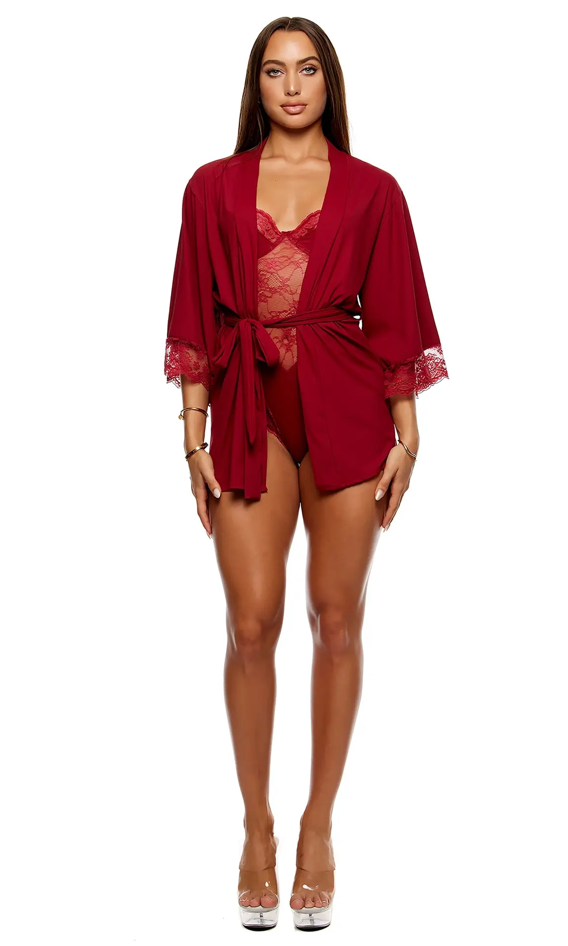 Wine Lace Robe