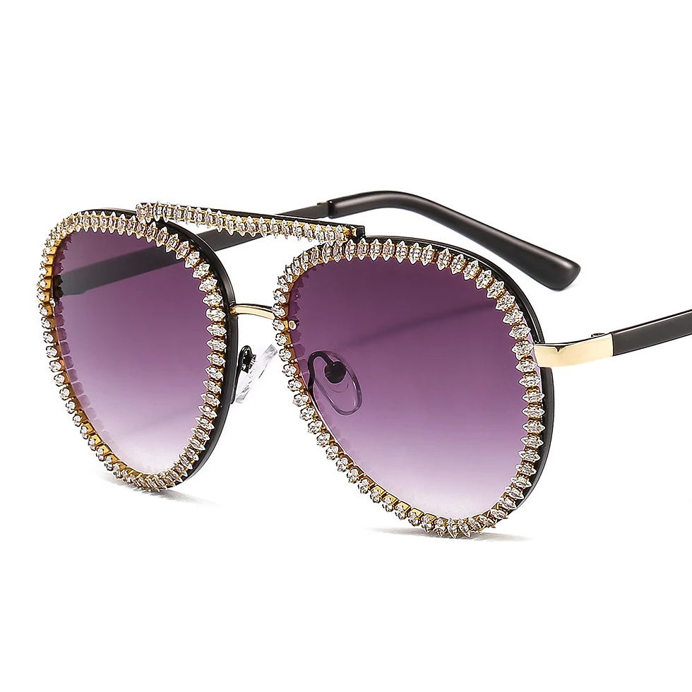 Thumbnail: HEIRESS RHINESTONE AVIATOR SUNGLASSES
