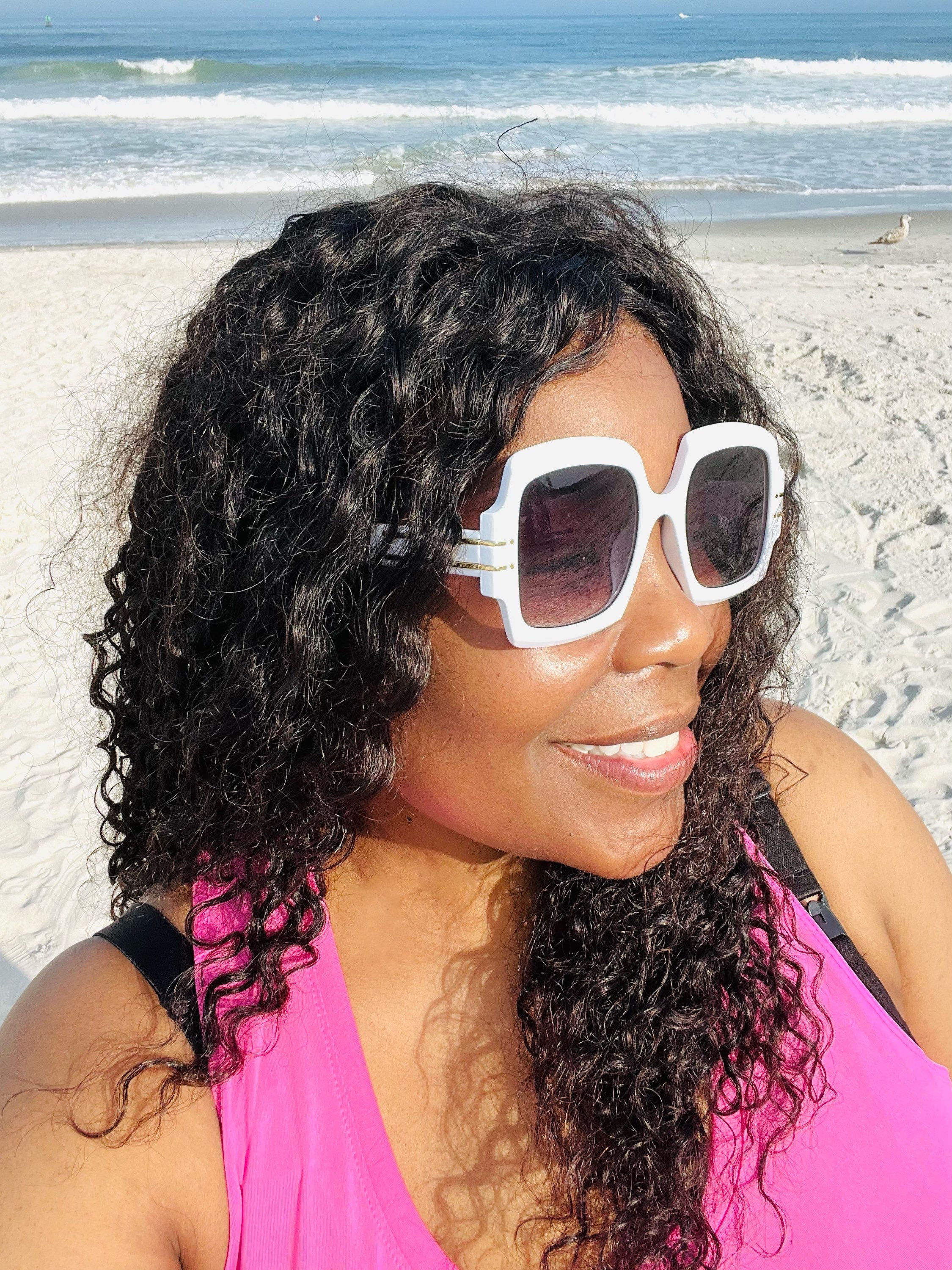 SHERITA SQUARE LARGE RIMLESS SUNGLASSES