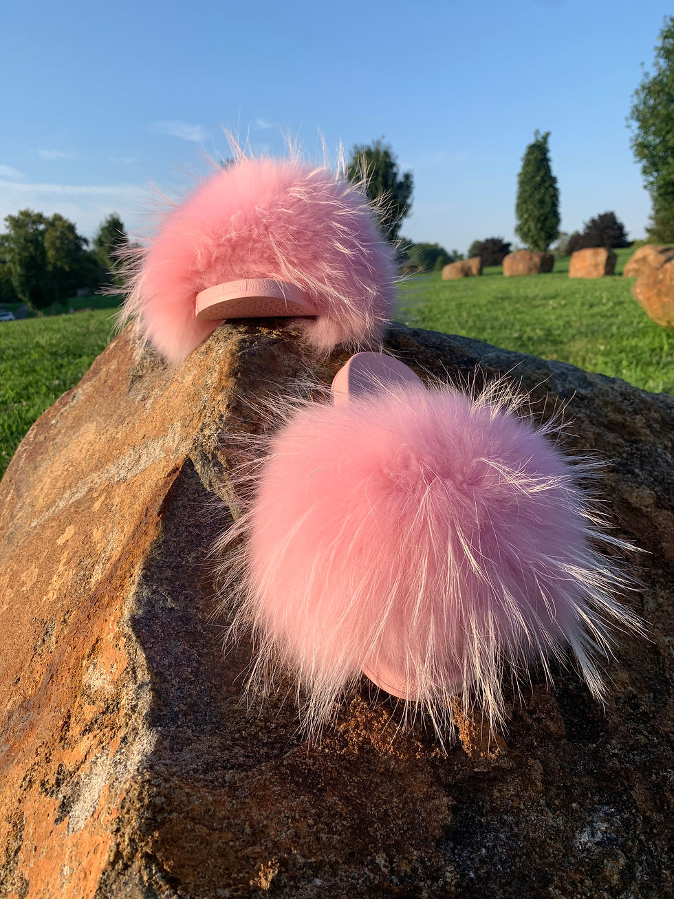 Thumbnail: MADISON COTTON CANDY PINK FUR SLIDE