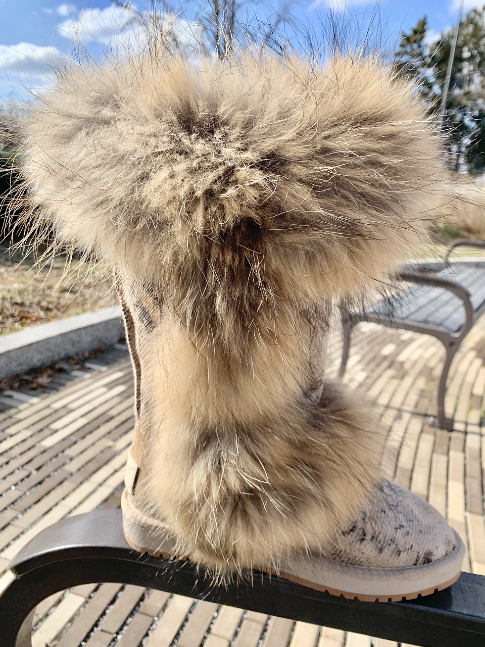 Thumbnail: WAHIYA BOOT SHEEPSKIN & FUR BOOTS IN AFRICAN PYTHON