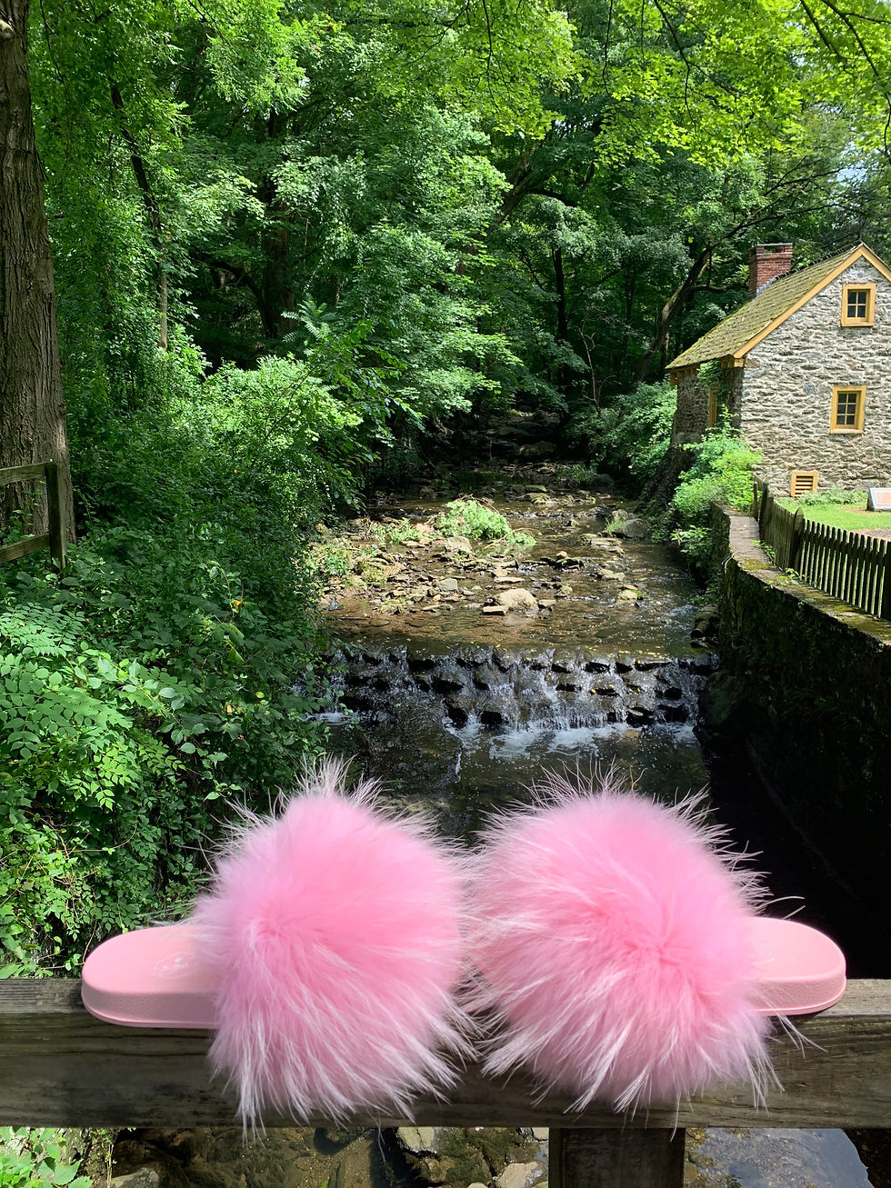 Thumbnail: MADISON COTTON CANDY PINK FUR SLIDE
