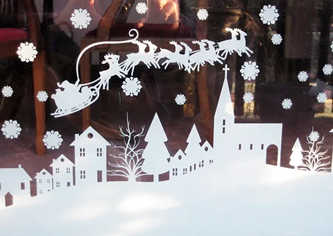 Christmas Hill Scene Window Removable Decoration Graphics Uk