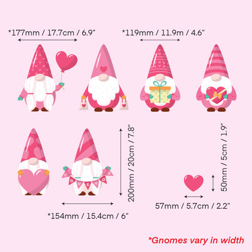 Thumbnail: gnomes love hearts valentine day window stickers
