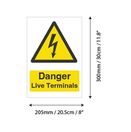 Thumbnail: Danger Live Terminals Electrical Hazard Vinyl Sticker