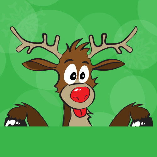 Reindeer Peeping Christmas Removable Window Sticker Graphics UK