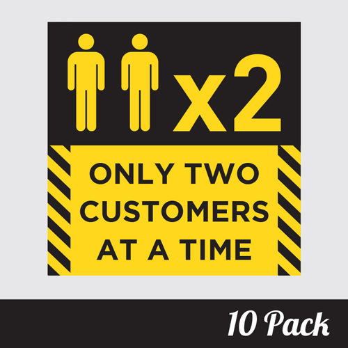 Thumbnail: social distancing only two customers at a time floor sticker