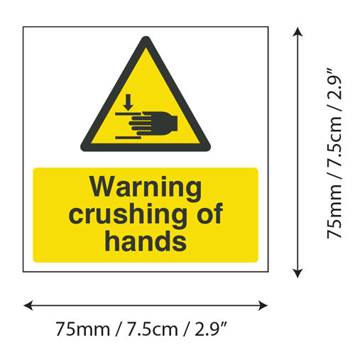 Warning Crushing Of Hands Sticker Sign