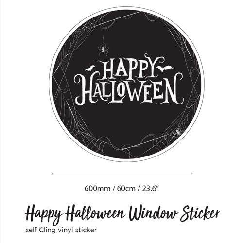 Thumbnail: Happy Halloween Bat and Spider Webb Window Decoration / Sticker