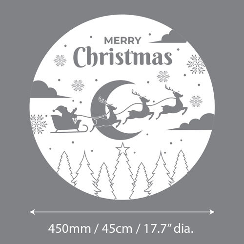 Thumbnail: Christmas Santa Sleigh Midnight Moon Window Sticker